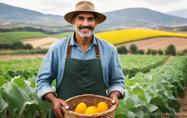 고유의 맛을 살린 지역 특산물 요리 - A vibrant and bustling outdoor market scene in a charming Spanish or Latin American town, reminiscen...